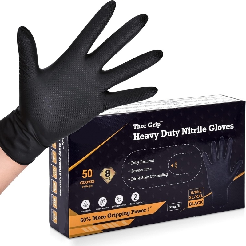 Nitrile Mechanic Glove - Zware zwarte nitrilhandschoenen 10/30/50PCS 8mil industriële