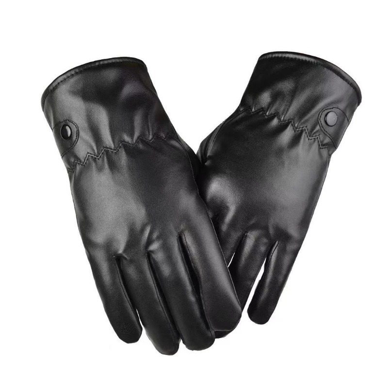 Leather Driving Glove - Wintermode Zwarte PU lederen handschoenen Mannelijke