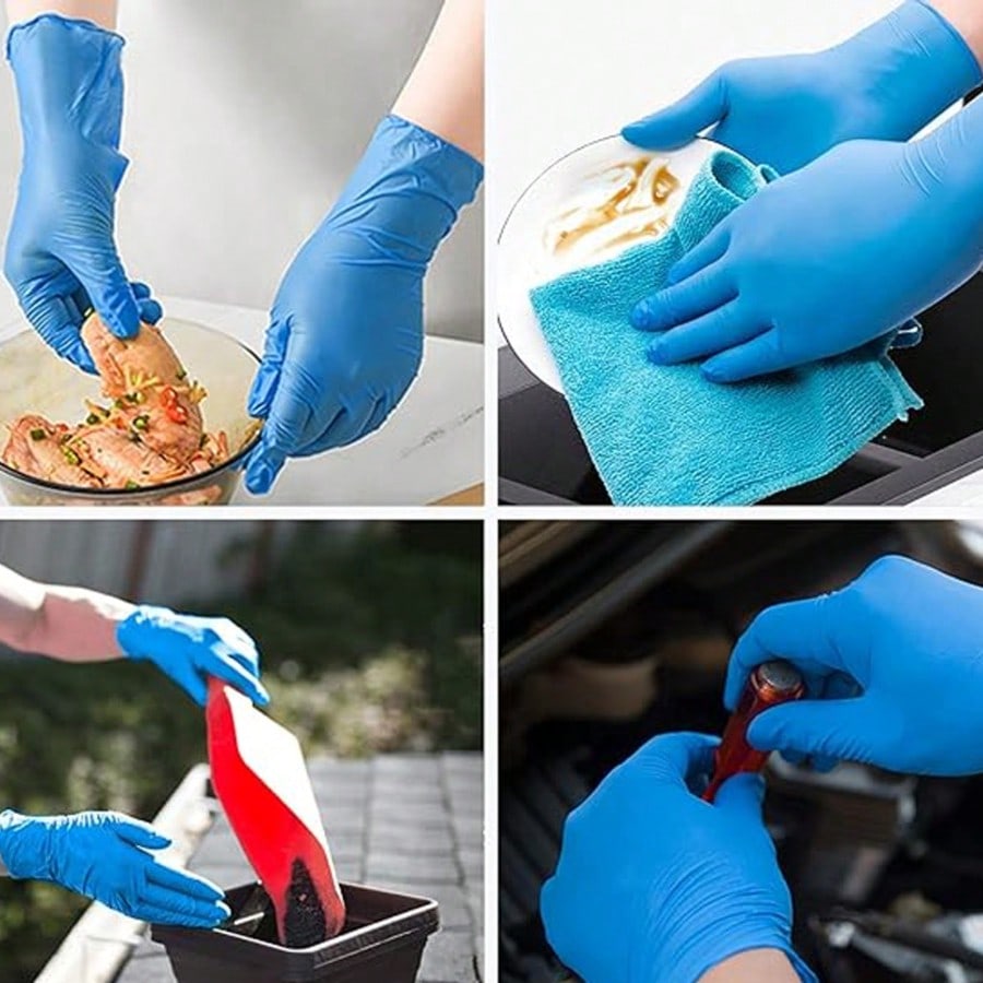 Nitrile Mechanic Glove - 100 stuks Heavy Duty Nitril Wegwerphandschoenen,