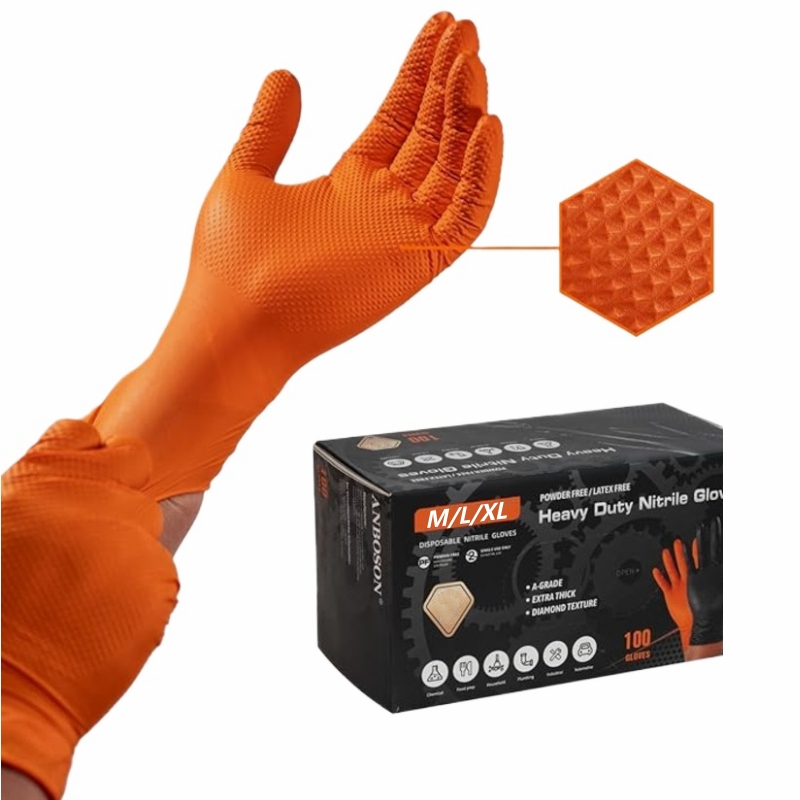 8 Mil Heavy Duty Oranje Nitril - Nitrile Mechanic Glove recensie en prijs